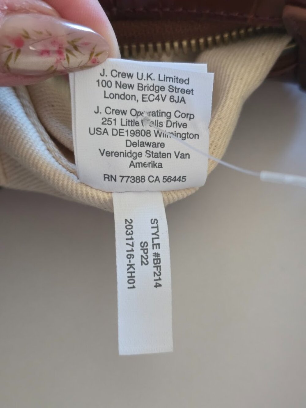 J.Crew Copenhagen Croc-Embossed Cowhide Leather Shoulder Bag Brown - Like New - Picture 11 of 16